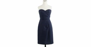 J CREW RAQUEL P4 SIZE 4 DRESS NAVY BLUE SHORT COTTON FORMAL FUN BRIDESMAID 78063 - Picture 1 of 4