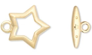 10 juegos de cierres de palanca de estrella de 15 mm de latón chapado en oro mediano * - Imagen 1 de 2