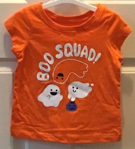 Baby Girls' Halloween 18 M Short Sleeve Boo Squad Shirt - Cat & Jack Orange - Picture 1 of 4