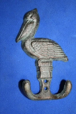 Bronze-look Pelican Wall Hooks Beach House Entryway Decor, Volume Priced, H-46 - Image 1 of 4