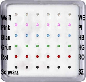 6x SET Nasenstecker ECHT SILBER 925 Nase Piercing Zirkonia Stecker Nasenpiercing - Picture 1 of 4