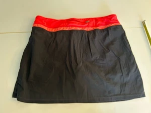 Tangerine Large Blk Active Athletic Skirt Orange Waist Zipper Pocket Compression - Picture 1 of 7