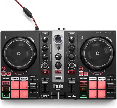HERCULES Djcontrol Inpulse 200 MK2, Controller DJ Ottimo per Imparare a Mixare,  - Immagine 1 di 4