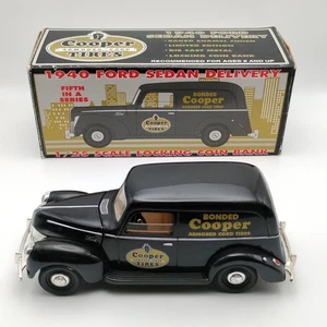 Cooper Tires 1940 Ford Sedan Delivery Truck Black Die Cast Metal Bank Liberty - Picture 1 of 13