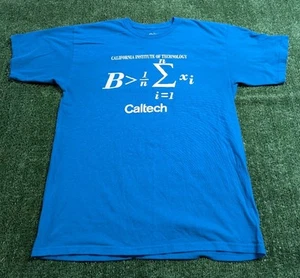 Caltech Tshirt Adult SZ Large Blue Short Sleeve Crewneck University Casual Mens - Picture 1 of 6