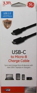 3 Ft USB 3.1 ( Type-C ) Male to USB 2.0 Micro-B 5-pin Male Data Charging Cable - Picture 1 of 3