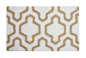 Bath Rug 100% Soft Cotton, Size 36x24 Inch, Latex Spray Non-Skid Backing, Ivo... - Picture 1 of 6