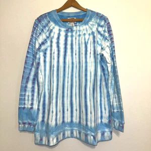 LANDS END Serious Sweats Tunic Sweatshirt Tie-Dye Size Large Tall 14-16 Heavy - Picture 1 of 4