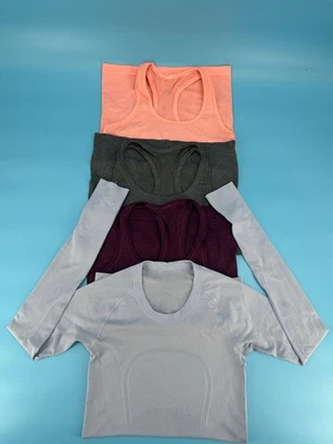 X4 Lululemon Swifty Tech Long Sleeve & Tank Tops Shirts Women's Sz 4 Multicolor - Image 1 of 4