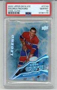 2022 UPPER DECK ICE COOL CUTS #CC44 MAURICE RICHARD CANADIENS PSA 10 LOW POP 2 - Picture 1 of 2