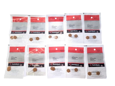 RadioShack 272-0131 0.01uF Condensador de Disco Cerámico 500W VDC Máximo, Paquete de 10 Foto 1 de 2