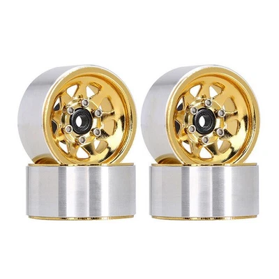 Llantas y neumáticos Beadlock de acero plato profundo de 1,0" 4 piezas para Axial SCX24 AX24 TRX4M Foto 1 de 4