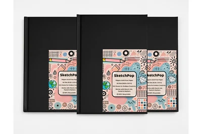 3-SketchPop Hardbound Sketchbook A5 – 100 Sheets, for Artist of all ages - Image 1 of 4
