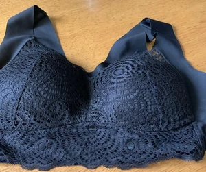 New Without Tags Stunning Padded Non Wired Bra Bralette Black Large 14-16 - Picture 1 of 2