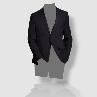 Chaqueta de traje Alfani gris ajustada a cuadros ventana talla 44L para hombre Foto 1 de 2