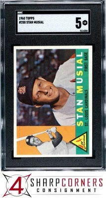 1960 TOPPS #250 STAN MUSIAL CARDINALS HOF SGC 5 - Image 1 of 4