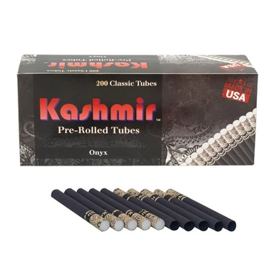 Tubos filtrados negros - Tubos de cigarrillos clásicos de ónix tamaño king 200 tubos - Cachemira Foto 1 de 4