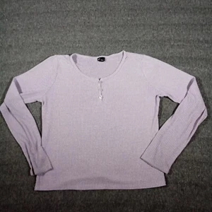 Art Class Top Girl Extra Large Purple Causal Everyday Henley Ribbed Base Layer - Picture 1 of 12