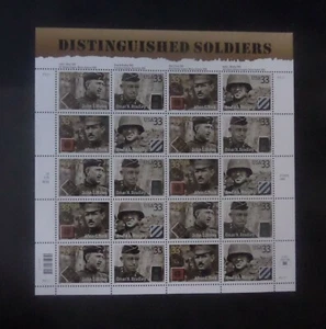 USA 2000 Distinguished Soldiers SG3778/1 hoja MNH UM sin montar como nueva - Imagen 1 de 1