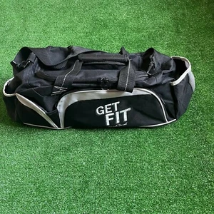 Leed's Men's Get Fit Live well, Be well Weekender Duffel Gym Black Bag Preloved - Picture 1 of 11