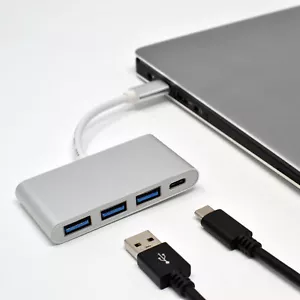 4-in-1 USB-C Hub with Type C Multi-Port Charging & Connecting Adapter 3x USB 3.0 - Picture 1 of 4