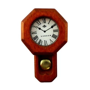 Dolls House Octagon Shaped Regulator Wall Clock Miniature 1:12 Scale Accessory - Picture 1 of 8