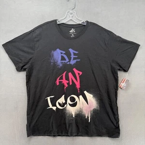 Camiseta Be An Icon Camiseta Adulto Grande Negra Graffiti Pintura Estilo Gráfico - Imagen 1 de 8