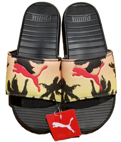 Puma Cool Cat Real Deal Slides estate tema oceano hawaiano uomo taglia 12 NUOVO!