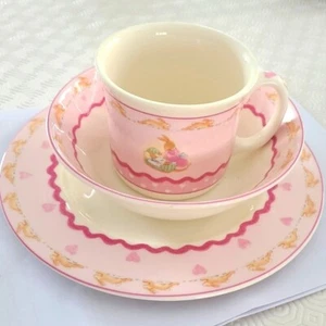 Vintage 90s Collectible Pink Bunnykins Sweet Hearts Mug Bowl Plate 3 Piece Set - Bild 1 von 11
