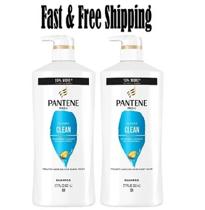 Pantene Shampoo Twin Pack with Hair Treatment, Classic Clean,55.9 fluid ounces - Picture 1 of 5