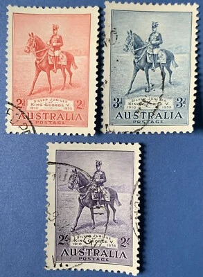 AUSTRALIA  1935 KGV  Silver Jubilee Set  SG156-158  Fine Used Cat £55 - Image 1 of 2