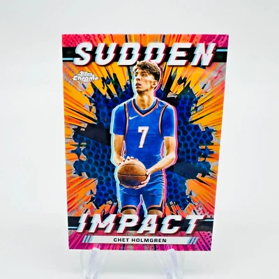 2023-24 Topps Chrome Chet Holmgren #SI-23 Sudden Impact Blue Basketball THUNDER - Image 1 of 2