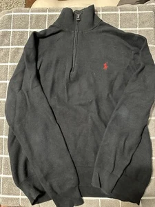 Polo Ralph Lauren Black Quarter Zip XL - Picture 1 of 9