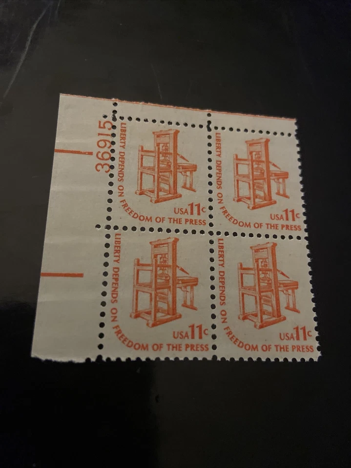 US PB Of  4 - 11 Cent Stamps  Liberty Depends On Freedom of the Press MNH - Image 1 of 1