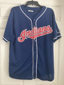 Cleveland Indians baseball button up jersey navy blue size large #15 Alomar - Picture 1 of 4