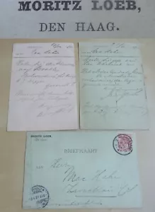 Jüdischer Kaufmann Moritz LOEB: dt. Postkarten DEN HAAG 1902, Bestellung UHRWERK - Bild 1 von 12