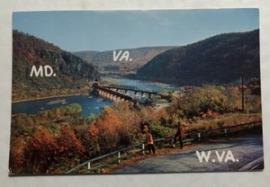 Harper's Ferry West Virginia Postkarte ""Wo sich drei Staaten treffen"" (O1) - Bild 1 von 2