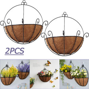 2x Wall Hanging Planter Garden Flower Pot Plant Basket Outdoor Indoor Home Decor