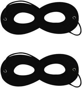 2pcs Black Superhero Felt Eye Masks w/ Elastic Rope, Costume, Dress Up, Cosplay - Picture 1 of 5