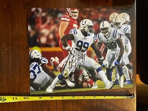 Justin Houston auto 8x10 Colts Chiefs - Imagen 1 de 3