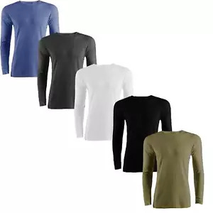 MENS WARM WINTER THERMAL T-SHIRT LONG SLEEVE BASE LAYER TOP UNDERWEAR VEST S-XXL - Picture 1 of 8