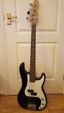 TENSON BLACK WITH WHITE FACE PLATE ELECTRIC BASS GUITAR USED for sale