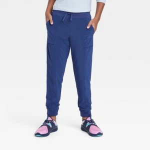 SSG) Girls' Lined Woven Joggers - All in Motion Dark Blue XS 4/5 - Picture 1 of 1