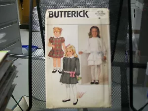 6713 BUTTERICK PATRÓN DE COSTURA SIN CORTAR VESTIDO DE NIÑOS NIÑAS TALLA 3 VOLANTES SIN CORTAR - Imagen 1 de 1