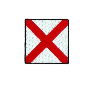 Flag patch embroidered international maritime nautical navy signal V Victor - Bild 1 von 1