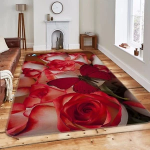 3D Red Flowers 404 Non Slip Rug Mat Room Mat Quality Elegant Photo Carpet US - Picture 1 of 1