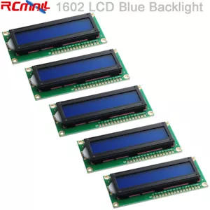 5x 16x2 1602 LCD Display Modul DC 5V blaue Hintergrundbeleuchtung weiß Charakter für Arduino - Bild 1 von 5