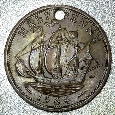 Moneda de 1/2 medio centavo Reino Unido Gran Bretaña 1964 Foto 1 de 2