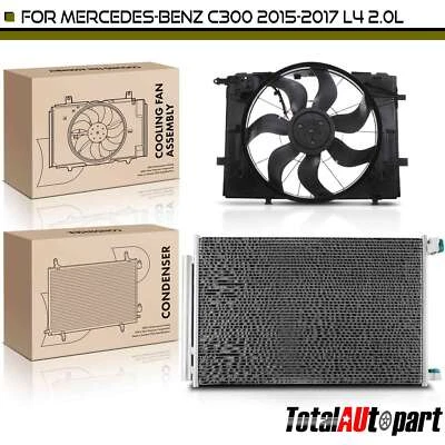 Kit de montaje de condensador y ventilador de refrigeración de CA para Mercedes-Benz W205 C300 2015-2017 Foto 1 de 4