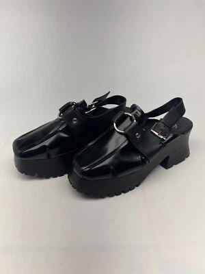 Free People Womens Astoria Black Leather Clogs Sz 10 - Image 1 of 4